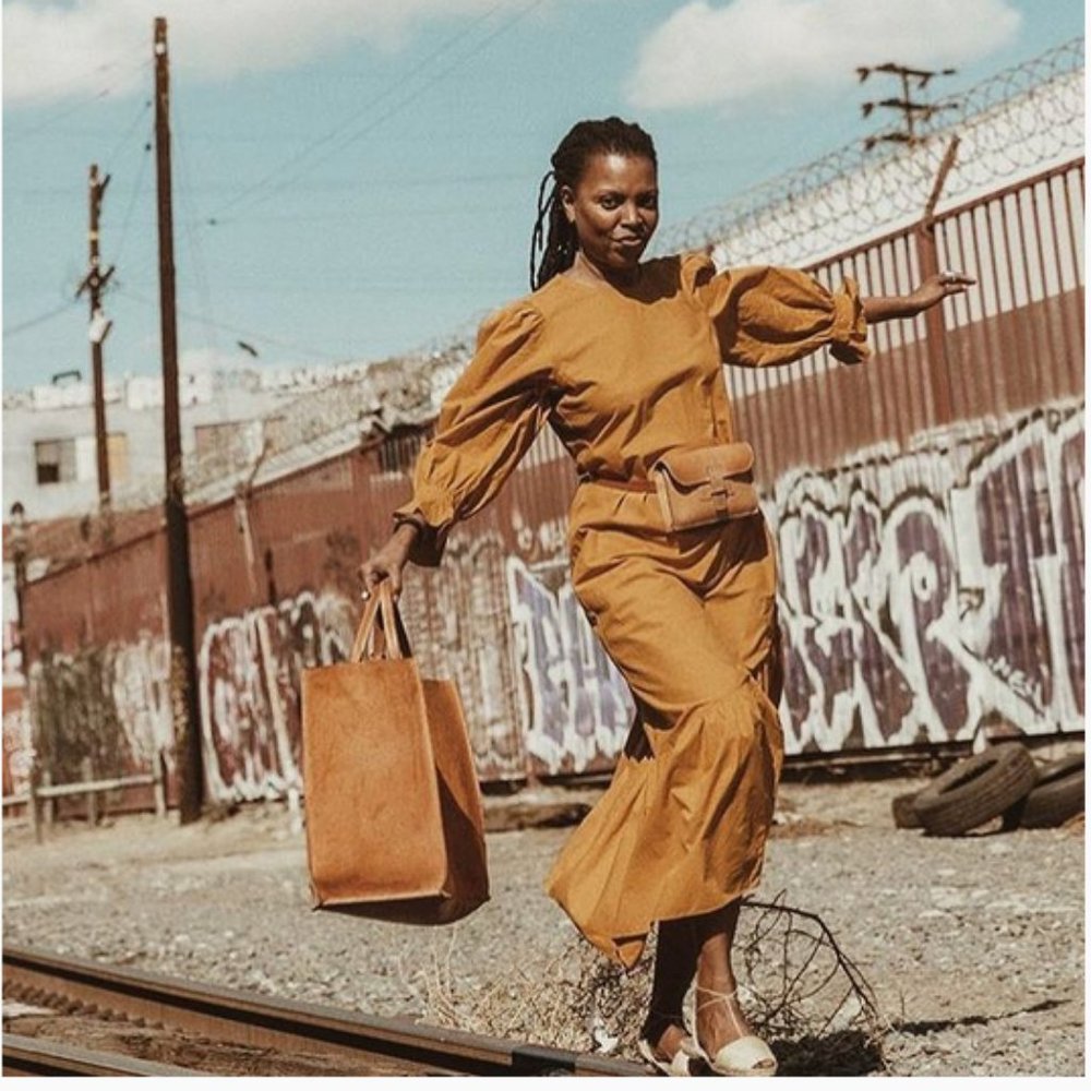 Doen Asymmetrical Rust-Brown Long Sleeve Dress - Picture 4 of 13